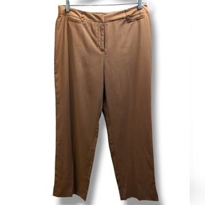 Valerie Stevens Safari Chic Tan Slim Fit Tailored Ankle Dress Pants Trousers- 12
